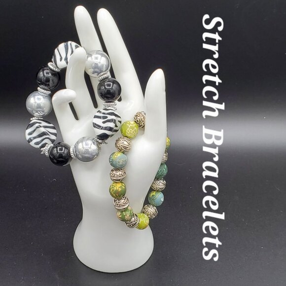 Set of 6 Baubles and Beads Statement Bracelets - Picture 3 of 6